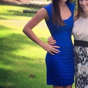 Blue fitted dress